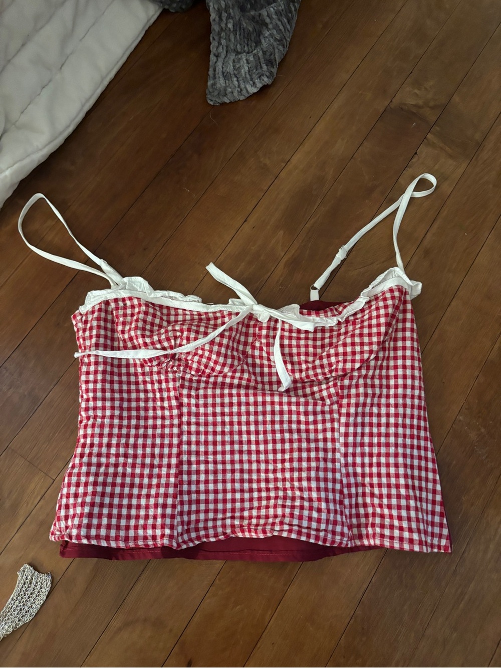 Peppermayo Red and White Gingham Cami Top